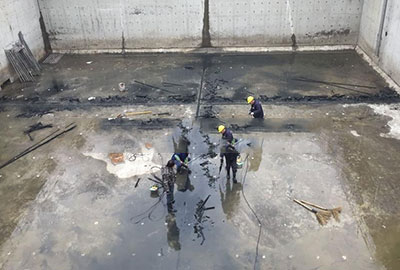 武汉格林环保污水生化池防水堵漏案例